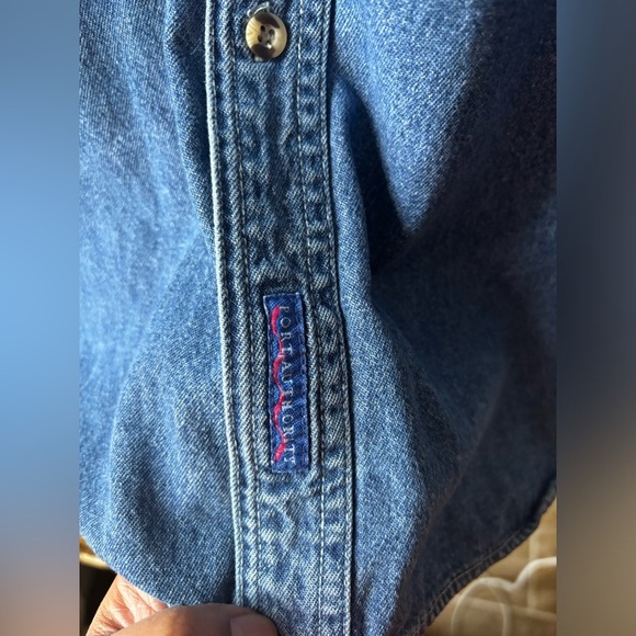 VINTAGE? | port authority denim button up | size XL - Picture 5 of 8
